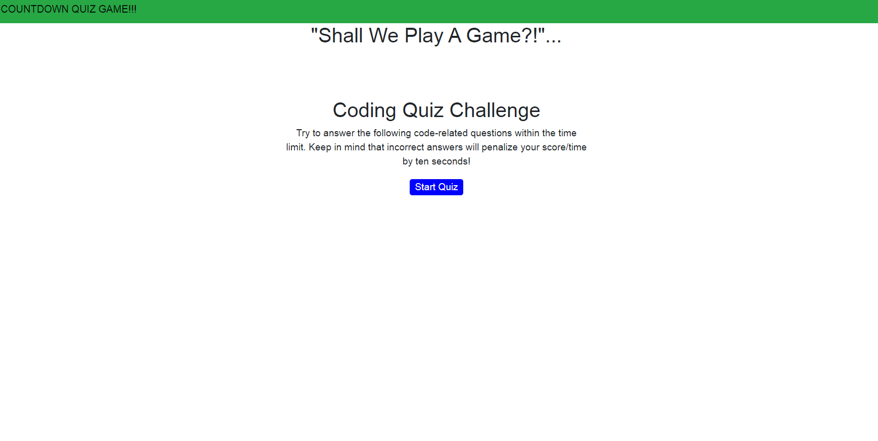 Quiz Game