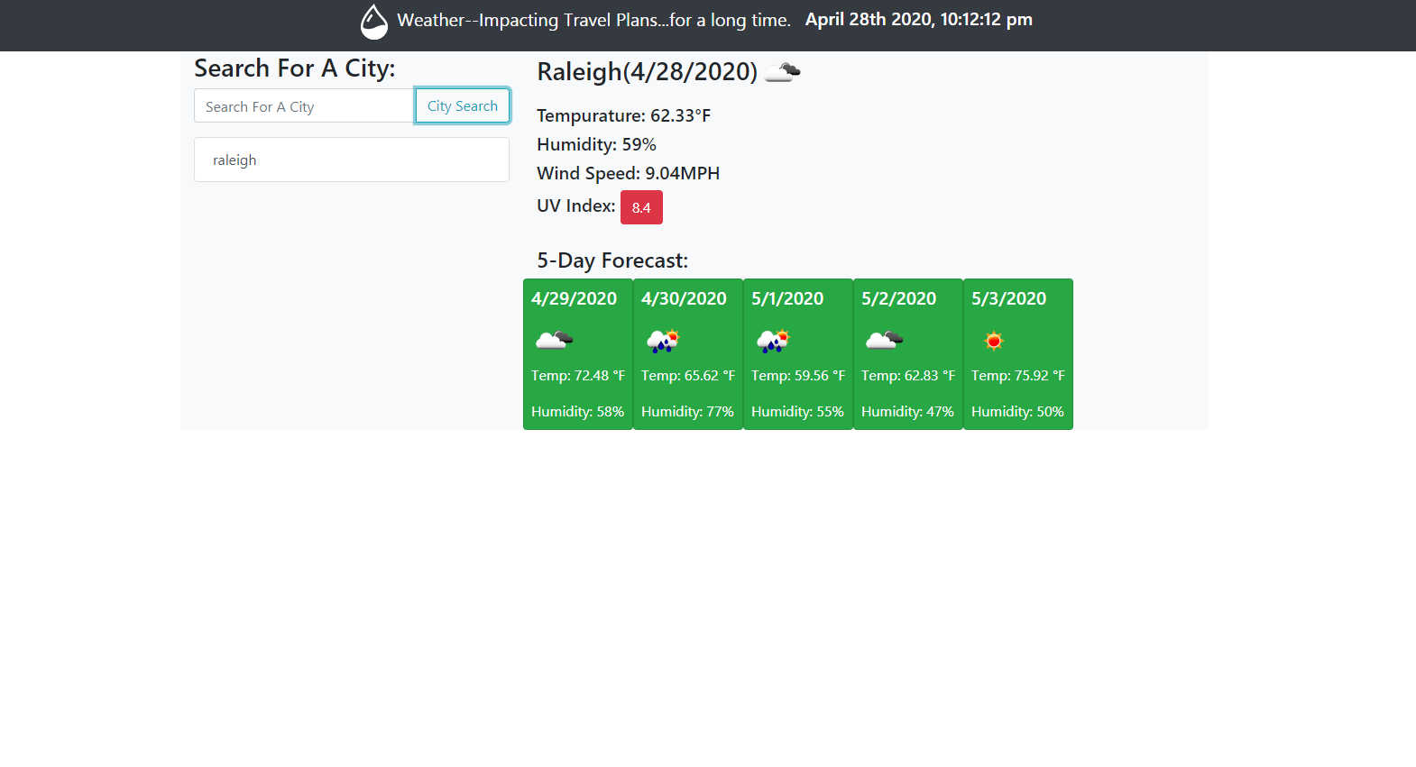 Weather App for Travel